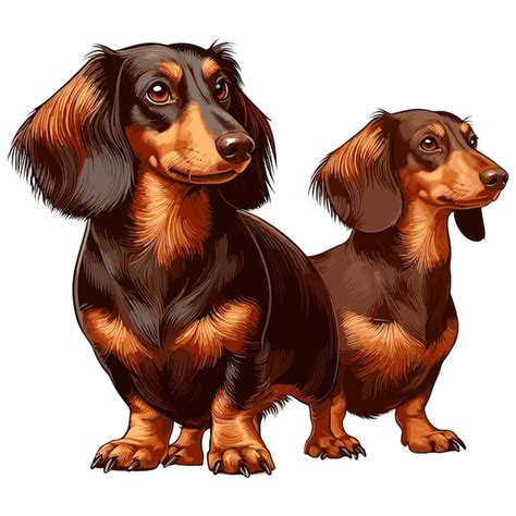 Premium Vector Cute Dachshund Dog Cartoon Vector Style White Background