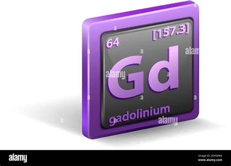 Gadolinium Chemical Element Chemical Symbol With Atomic Number And