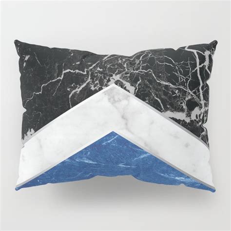 Arrows Black Granite White Marble And Blue Granite 227 Pillow Sham By