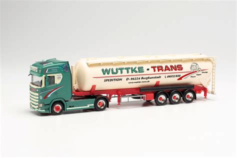 Herpa 314886 Scania CS 20 HD Silo Sattelzug Wuttke Menzels