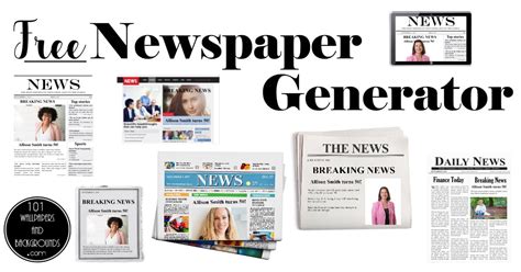 FREE Fake News Generator [wcyear] | Newspaper Generator with Photo