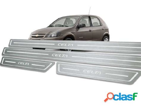 Soleira de porta chevrolet celta 4p em aço inox escovado modelo