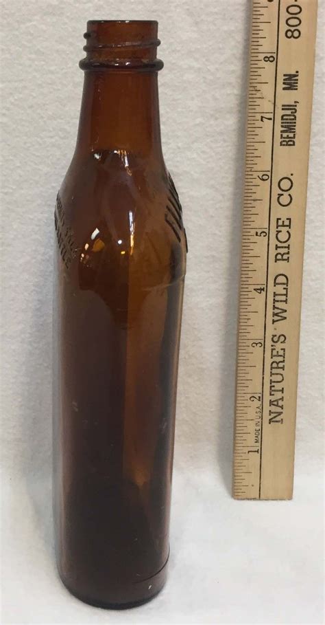 Fleischmanns Amber Brown Glass Bottle Jug Pint 8 5 Vintage Prohibition Era Whiskeys Screw Top