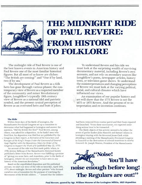 The Midnight Ride of Paul Revere: From History to Folklore - Paul ...