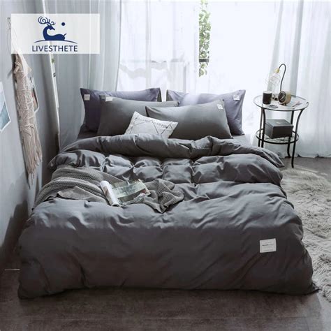 Liv Esthete Juego De Ropa De Cama Gris Oscuro De Lujo Funda De Edred N