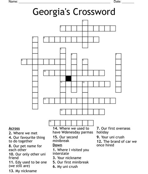 Georgias Crossword Wordmint