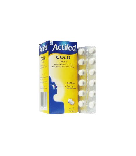 Gsk Actifed Cold Tablets 8 X 12 Tablets Silverline Pharmacy