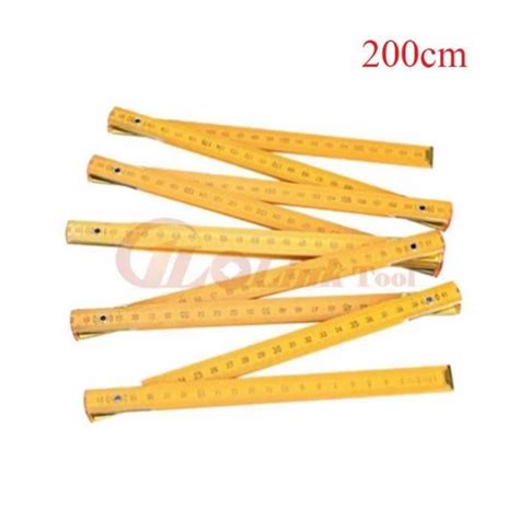 200CM YELLOW Règle pliante en bois pour charpentier outils de mesure