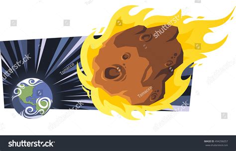 Big Asteroid About Impact Earth Vector Stock Vector (Royalty Free ...