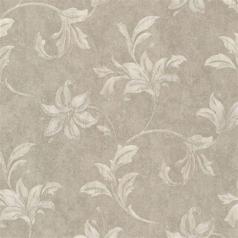 Mirage Palace Taupe Floral Scroll Wallpaper The Home Depot