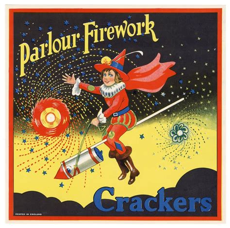 Antique Unused Parlour Firework Cracker Label Only Batger Fireworks