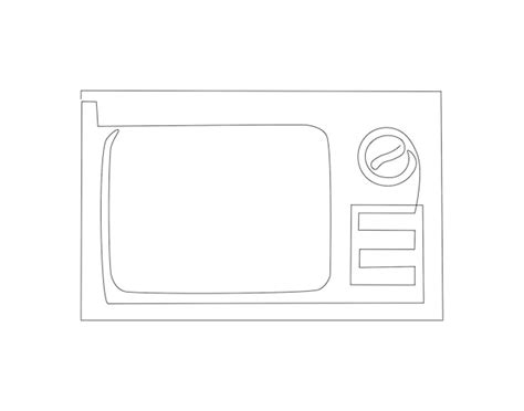 Premium Vector Continuous Line Drawing Of Microwave One Line Of Oven