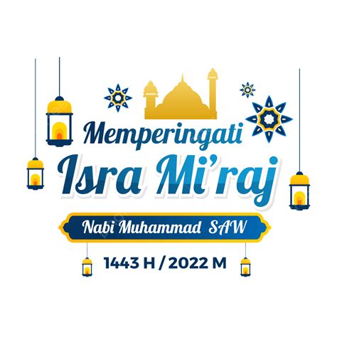 Selamat Memperingati Isra Miraj Nabi Muhammad Stock Vector