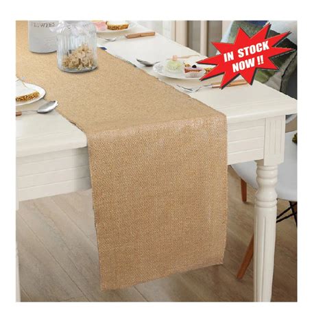 Longsun Hot Hessian Burlap Table Runner 12 X 108 Natural Jute Table Runner Decor Party Wedding