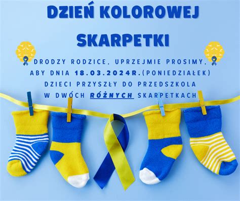 Dzień kolorowej skarpetki Przedszkole Samorządowe nr 32 w Kielcach