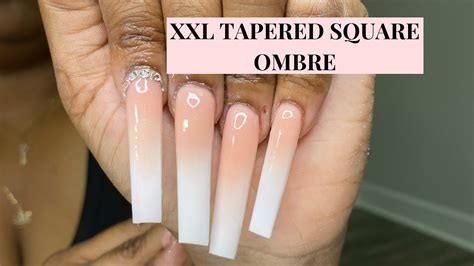 Xxl Tapered Square Ombre Nails Chellaveli Youtube