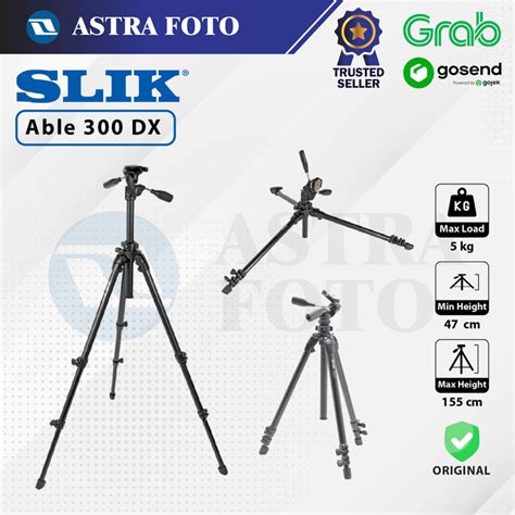 Promo Slik Able Dx Tripod With Way Pan And Tilt Head Up To Kg