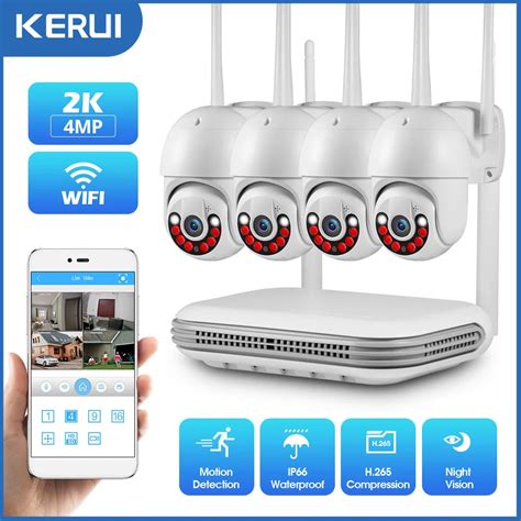 Kerui Kit De Système De Caméra Ip Wifi H 265 3mp Full Hd 8ch