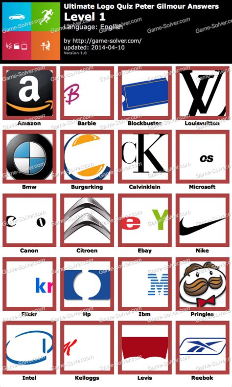 Ultimate Logo Quiz Peter Gilmour Answers Game Solver