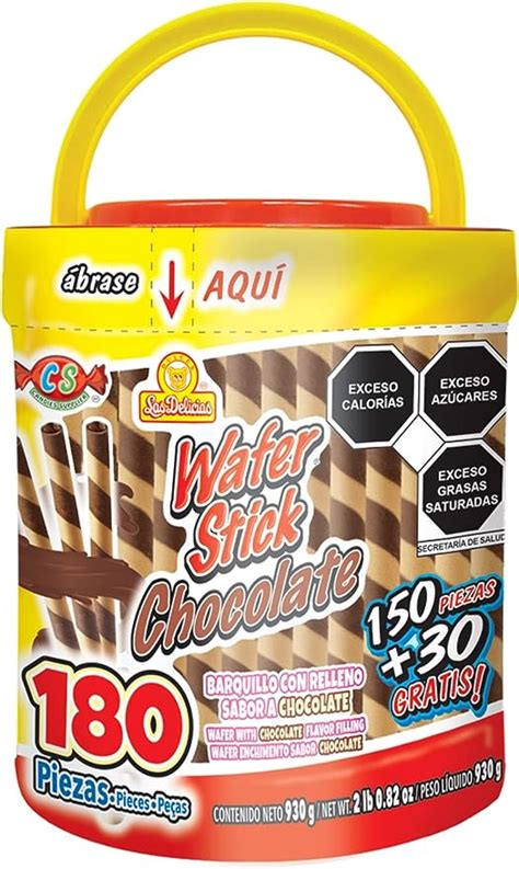 Wafer Stick Chocolate 180 Piezas Barquillo Con Relleno Sabor Chocolate