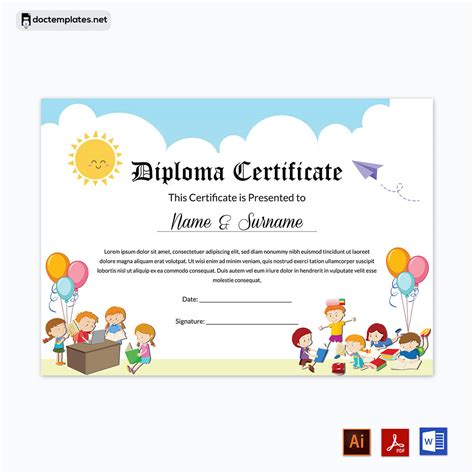 Editable Free Printable Kindergarten Certificate Templates Amazing