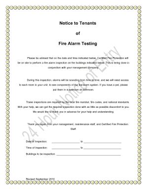 Fire Alarm Testing Notice To Tenants AirSlate SignNow