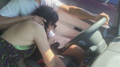 Amazing Public Blowjob In Car Wife Flashing Tits On The Beach And Get Cumshot In Mouth In Front