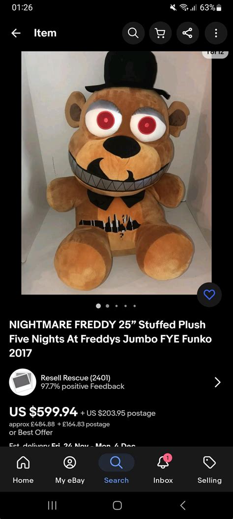 I got my large Funko Nightmare Freddy plush from out of the attic earlier, and only just checked ...