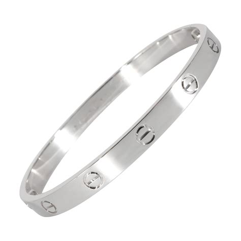 Cartier Love Bracelet 10 Diamond In 18 Karat White Gold For Sale At