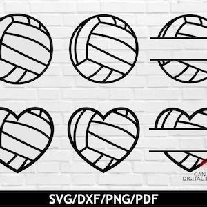 Volleyball Svg Bundle Volleyball Monogram Png Heart Etsy