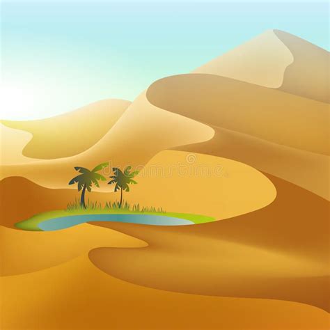 Oasis in the desert dunes. Mesh illustration , #AFFILIATE, #desert, # ...