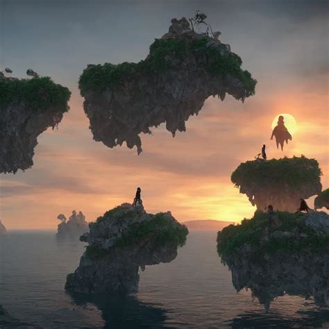 Unreal Engine Render Floating Islands With Beautiful Stable Diffusion