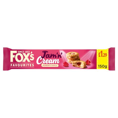 Fox S Favourites Jam N Cream Raspberry And Vanilla 150g Bb Foodservice