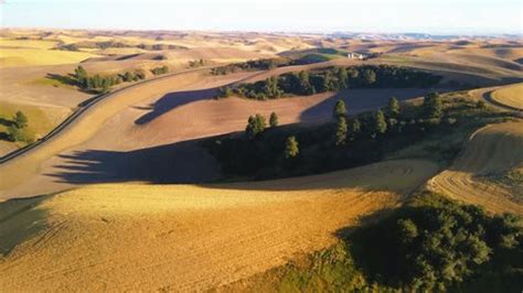 Scenic Rolling Farmland Palouse Agriculture Field Stock Footage Video ...