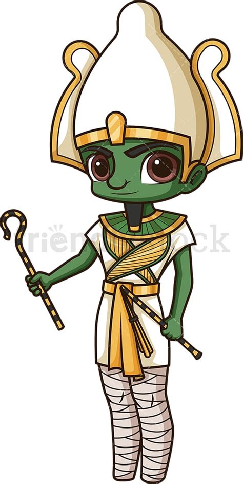 Ancient Egyptian God Osiris Cartoon Vector Clipart - FriendlyStock