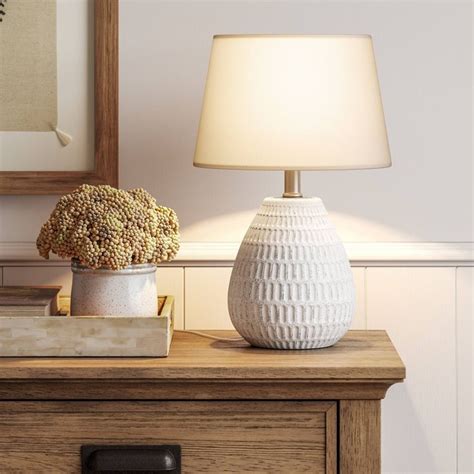 Small Ceramic Textured Table Lamp Base Includes Led Light Bulb White Threshold™ Table Lamp