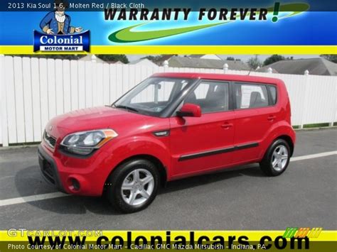 Molten Red 2013 Kia Soul 16 Black Cloth Interior