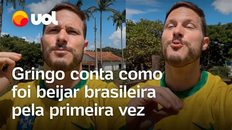 Gringo dos EUA conta como foi beijar brasileira pela 1ª vez Tive que