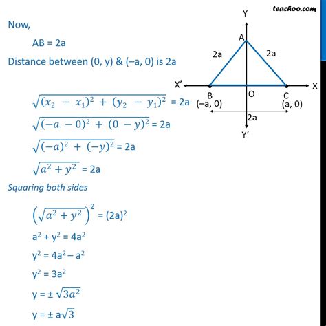 Ex 10.1, 2 - Base of an equilateral triangle with side 2a - Ex 10.1