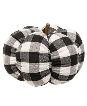 Col House Designs Retail 4 Buffalo Check Stuffed Felt Pumpkin Col