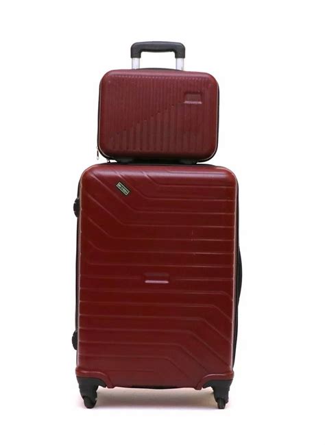 ABS Skyzen Maroon Luggage Trolley Bag Set Set Contains 2 Pieces Size