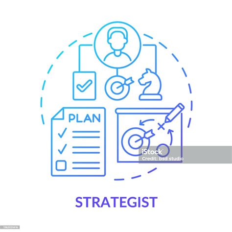 Vetores De Ícone Do Conceito De Gradiente Azul Estrategista E Mais Imagens De Abstrato