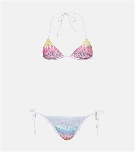 Zig Zag Knit Triangle Bikini In Multicoloured Missoni Mare Mytheresa