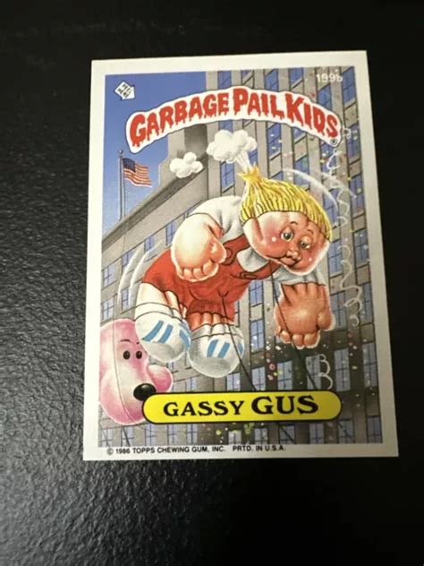 1986 Vintage Topps Garbage Pail Kids Series 5 Gassy Gus 199b Card Eur