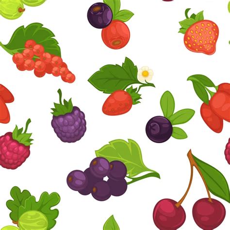 Vegetables Fruits Seamless Pattern Isolated White Stock Vector By