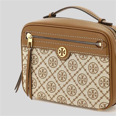 Tory Burch T Monogram Jacquard Camera Bag Hazelnut 79356 Lussocitta