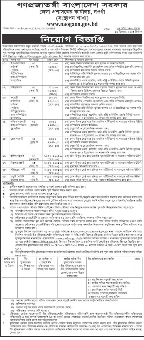 Divisional Commissioners Office Job Circular All Of Bangladesh