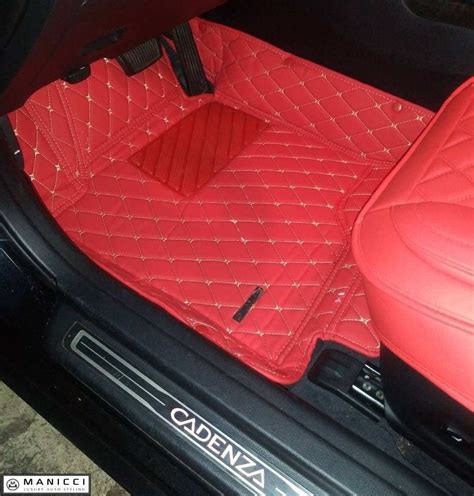 Manicci Luxury Custom Fitted Car Mats Racing Red Diamond