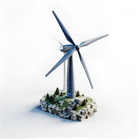 Premium Ai Image Isometrics Wind Turbine