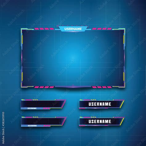 Twitch Overlay Panel and Faccam for Twitch and Discord Streamer Stock Vector | Adobe Stock